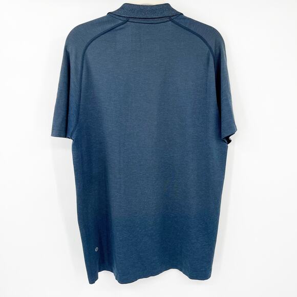 Lululemon Mens Athleisure Active Metal Vent Tech Polo‎ Shirt Night Sea Blue XL - Picture 6 of 6